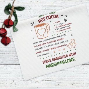 Holiday Hot Cocoa Recipe Christmas Tea Towel