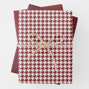Holiday houndstooth  wrapping paper sheet