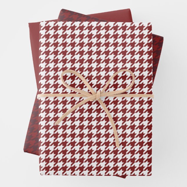 Holiday houndstooth  wrapping paper sheet (In situ)