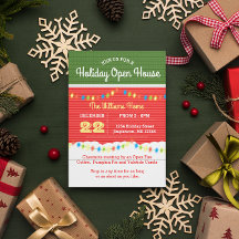 Holiday House Facade Open House Invitation