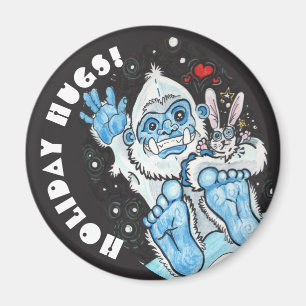 Holiday Hugs Yeti! Magnet