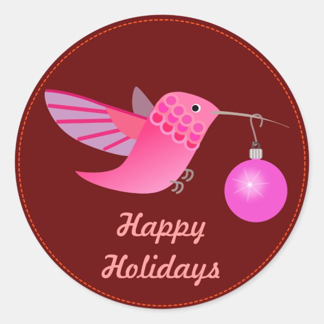 Holiday Hummingbird Sticker (Front)