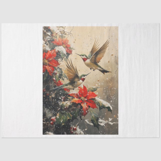 Holiday Hummingbirds Tissue Paper (Front)