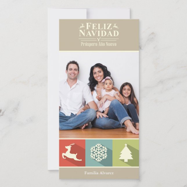 Holiday Icons Feliz Navidad (Beige) (Front)