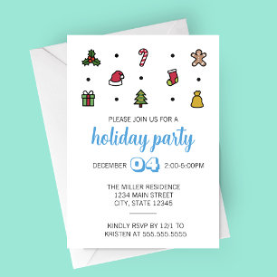 Holiday Icons Party Invitation