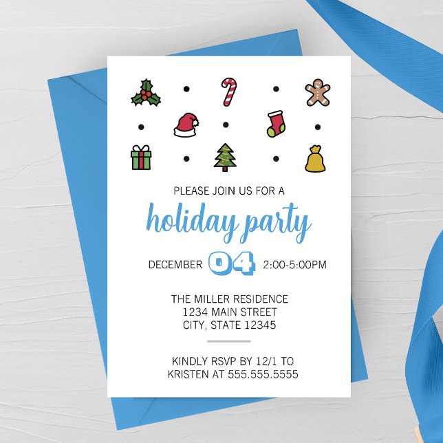 Holiday Icons Party Invitation (Creator Uploaded)