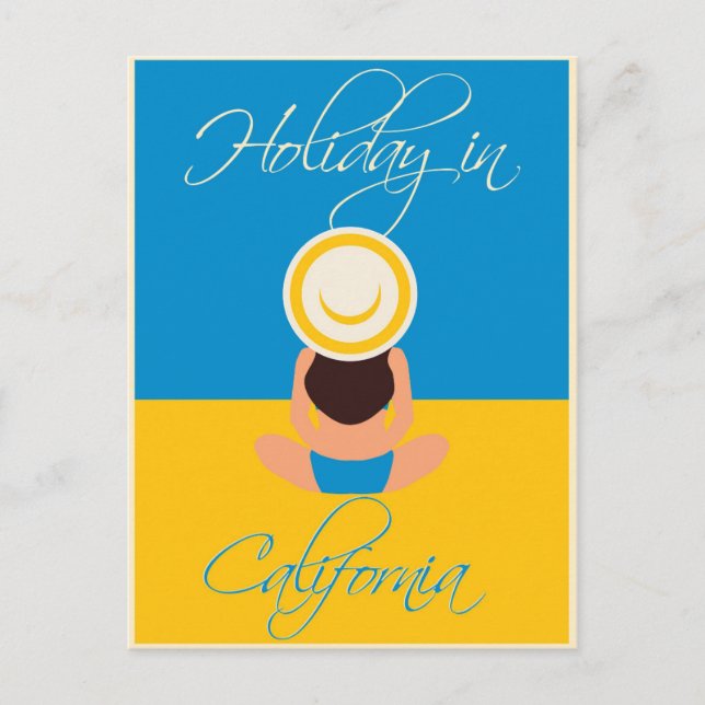 Holiday In California Modern Beach Travel Postcard (Front)
