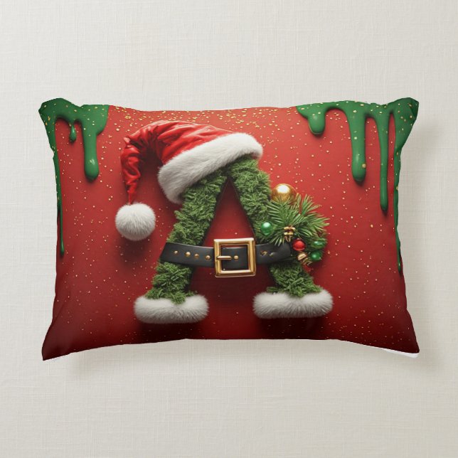 Holiday Initial A For Family Decor Decorative Cushion (Front)
