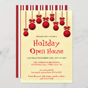 Holiday Invitation with Christmas Ornaments