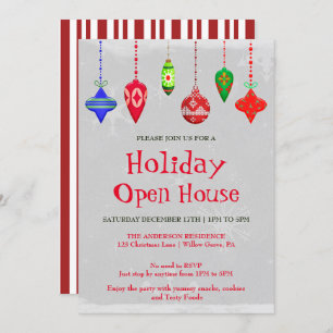 Holiday Invitation with Christmas Ornaments