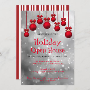 Holiday Invitation with Christmas Ornaments