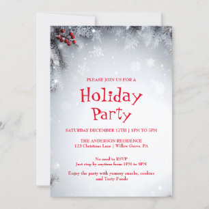 Holiday Invitation with Christmas Ornaments