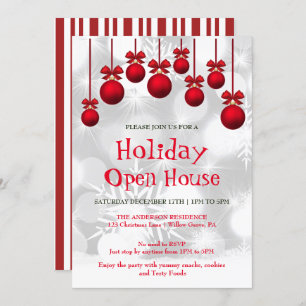 Holiday Invitation with Christmas Ornaments