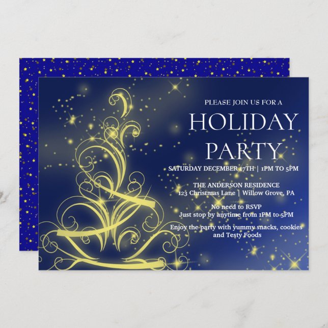 Holiday Invitation with Christmas Ornaments (Front/Back)