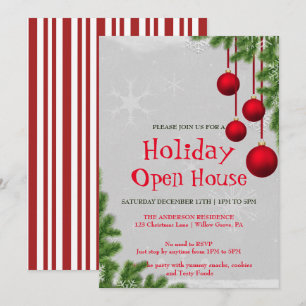 Holiday Invitation with Christmas Ornaments