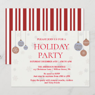 Holiday Invitation with Christmas Ornaments