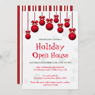 Holiday Invitation with Christmas Ornaments