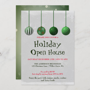 Holiday Invitation with Christmas Ornaments