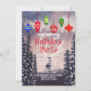 Holiday Invitation with Christmas Ornaments