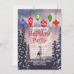 Holiday Invitation with Christmas Ornaments