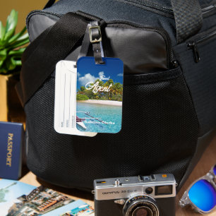 Holiday island custom name luggage tag