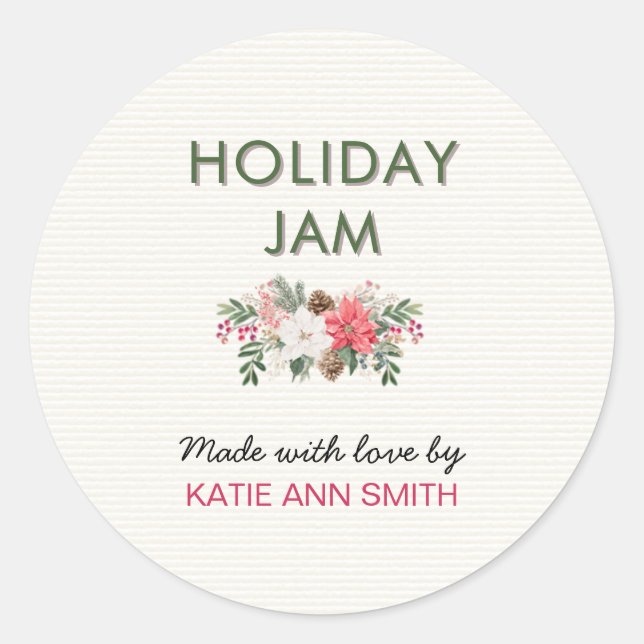 Holiday Jam Label | Christmas Canning Sticker (Front)