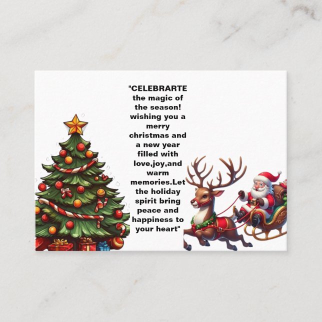 holiday joy:A Merry christmas and a happy new year Business Card (Front)