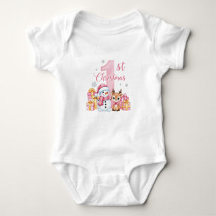  Holiday Joy – Baby Girl’s First Christmas  Baby Bodysuit