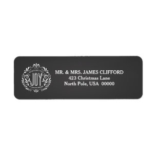 HOLIDAY JOY CHALKBOARD RETURN ADDRESS LABELS