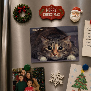 Holiday Joy Fun Magnetic Pet Photo Christmas