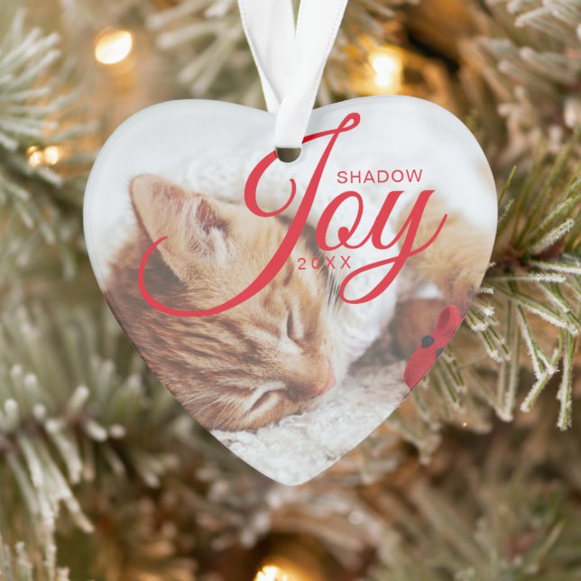 Holiday Joy Modern & Minimal Multiple Pet Photo Ornament (Tree)