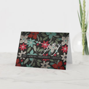 Holiday Joy Poinsettias on Black Card