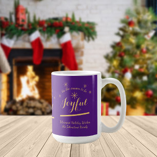 Holiday Joy - 'tis the Season to be Joyful' Purple Coffee Mug