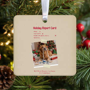 Holiday Keepsake Funny Dog Photo Christmas Ceramic Ornament