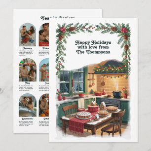 Holiday Kitchen Family Christmas Year in Review Card