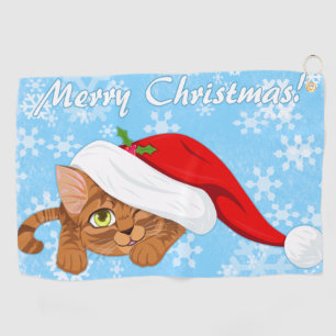 Holiday Kitten Golf Towel