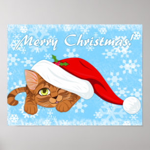 Holiday Kitten Poster