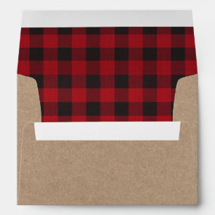 Holiday Kraft Red Plaid Tartan Envelope