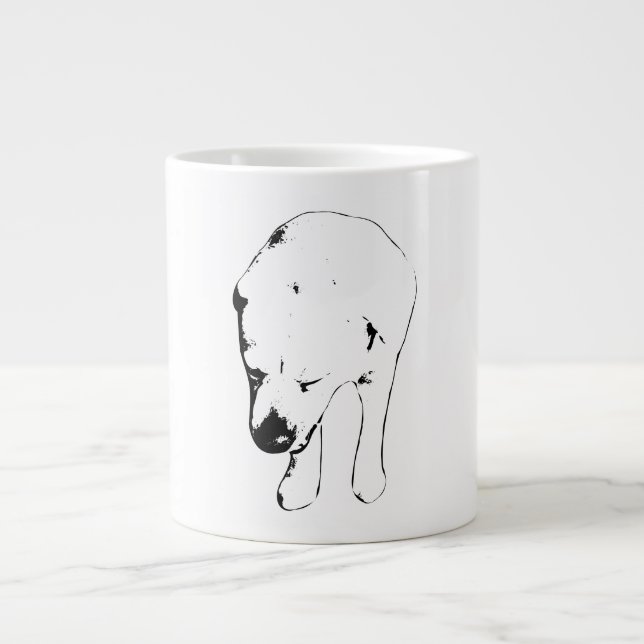 Holiday Labrador Head-Down Line Study Large Coffee Mug (Front)
