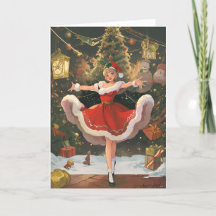 Holiday Laughter and Joy Vintage Christmas Card