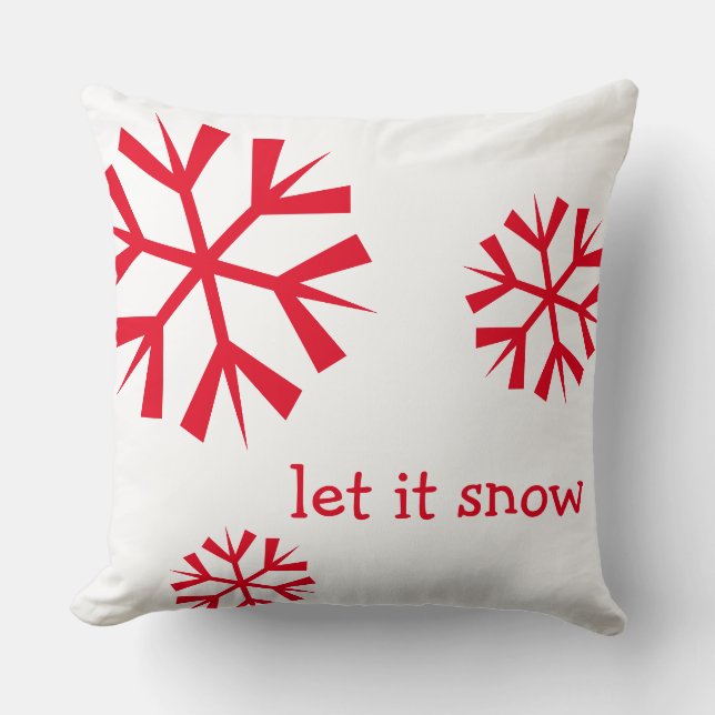 Holiday Let it Snow Snowflake Pillow (Front)