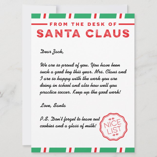 Holiday Letter from Santa (Front)