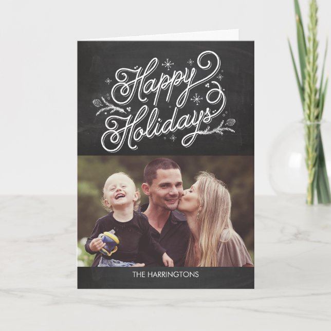 Holiday Lettering Photo Cards - Happy Holidays (Front)