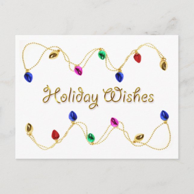 Holiday Light Border Postcard (Front)