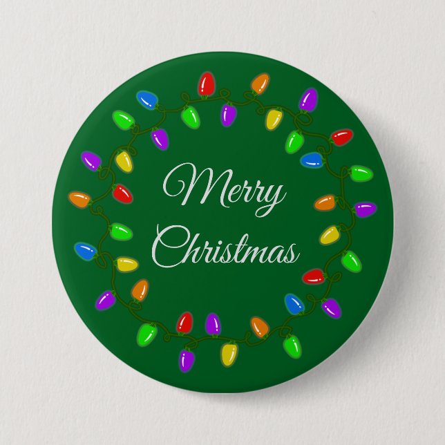 Holiday Lightbulb Wreath  7.5 Cm Round Badge (Front)