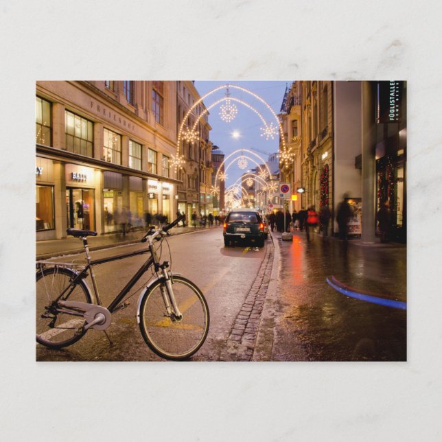 Holiday Lights in Basel, Switzerland Postcard (Front)