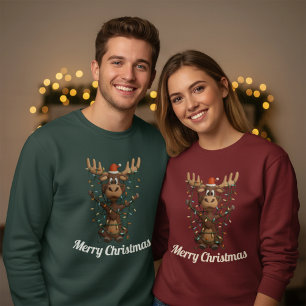 Holiday Lights Moose Sweatshirt