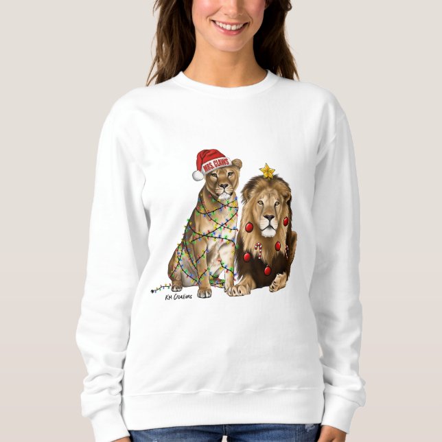Holiday lion pair sweatshirt (Front)
