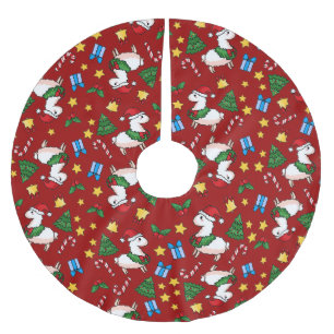 Holiday Llama Madness Brushed Polyester Tree Skirt