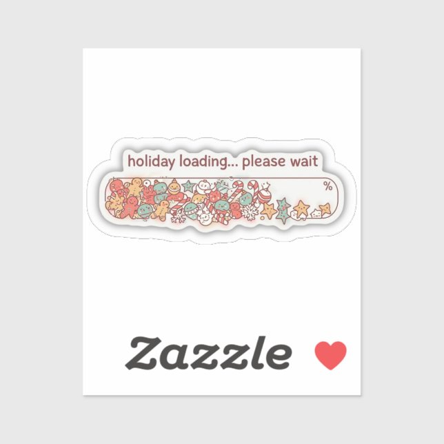 Holiday Loading Progress Bar Cute Christmas Vinyl (Sheet)